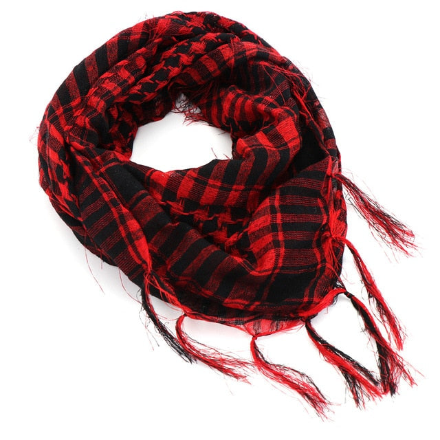 Cotton Tactical Scarf Plaid Tassel™