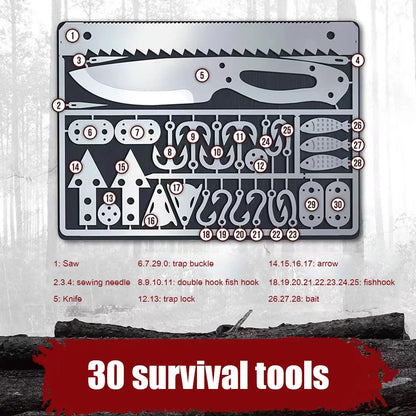 Survival Tool Card Outdoor EDC