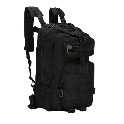 Nylon Fishing Backpack Outdoor Military Camping Hiking Black (30L)