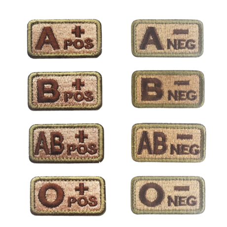 High-Quality Tactical Blood Type Patches